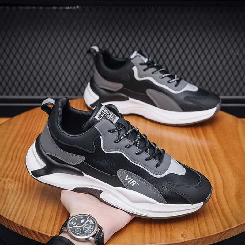 Platform Mens Sneakers Comfortable Running Shoes PU Leather Casual Shoes Non Slip Wear-resistant Men Tennis Shoe Tenis Masulino Z250319