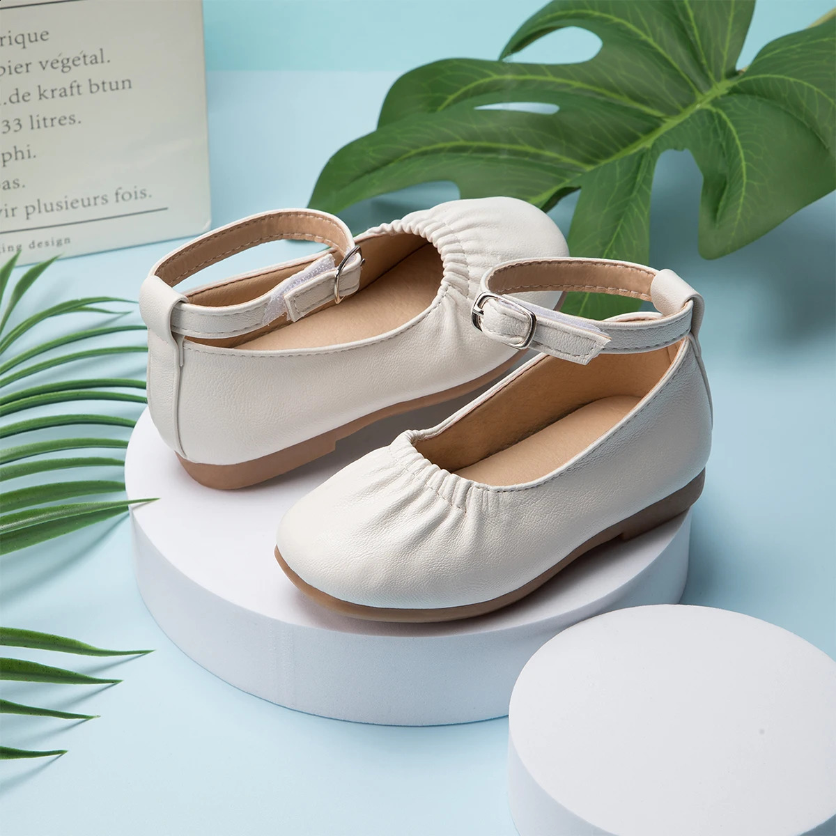 KIDSUN Princess Childrens PU Leather Shoes for Girls Casual with Anti slip Rubber soles 250319