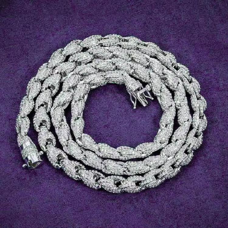 8Mm Hip Hop Gra Iced Out Bling Vvs D Color Moissanite 925 Silver Pass Diamond Tester Rope Gold Cubanlin Chain Moissanite for Men