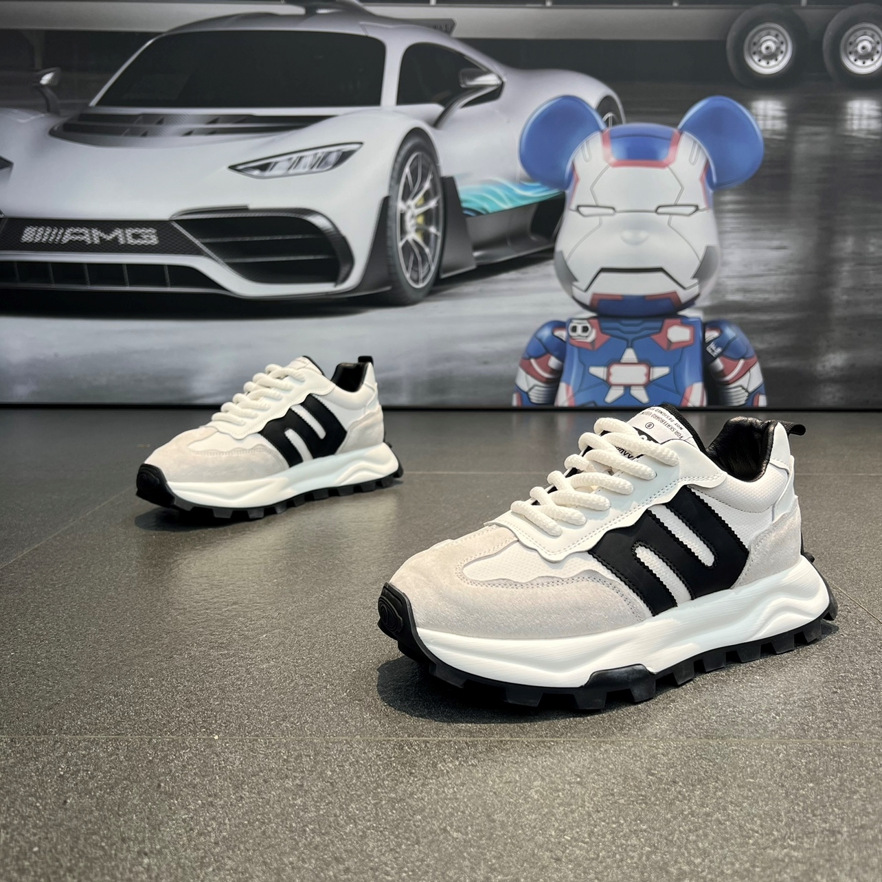 2025 spring new thick sole NEW casual men's fashion increase leather sports shoes