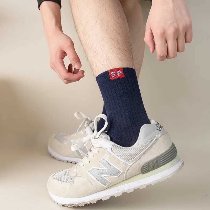 1 pair of mens letter SP mid tube socks spring summer shallow top sports socks trend tube sock calculator X250319