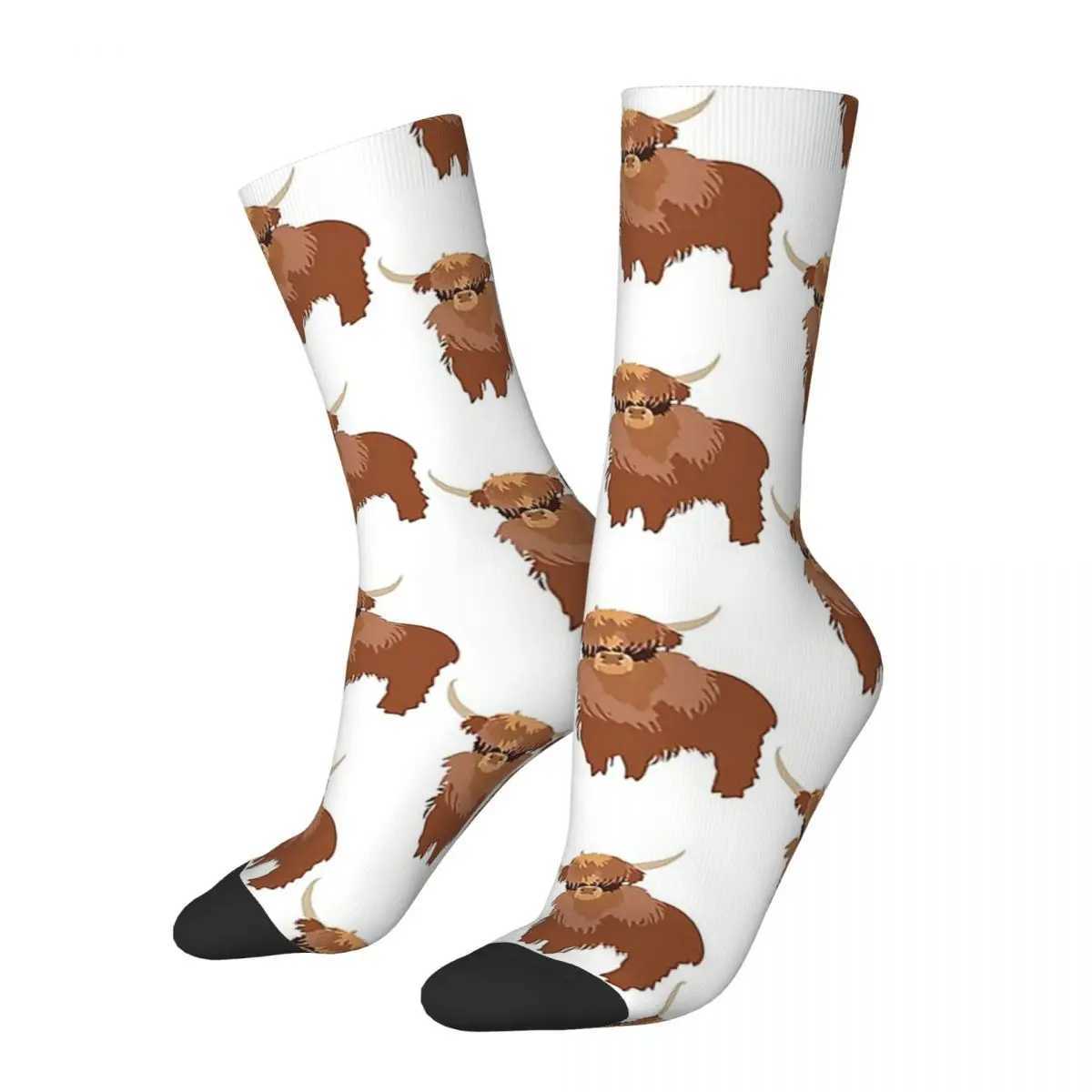 Fluffy Highland Cow Socks Harajuku Super Soft Socks Four Seasons Long Socks Neutral Birthday Gift Accessories X250319
