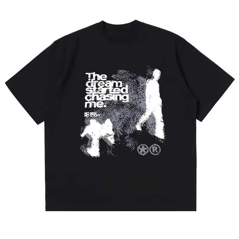 Super sized mens hip-hop T-shirt retro 90s streetwear anime Harajuku fashion short sleeved top Gothic casual T-shirtT250318