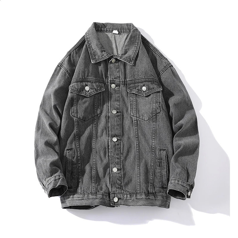 2025 Autumn Jeans Jacket Women Big Pocket Coats Female Oversize Turndown Collar Loose Blue Casual Denim 250319