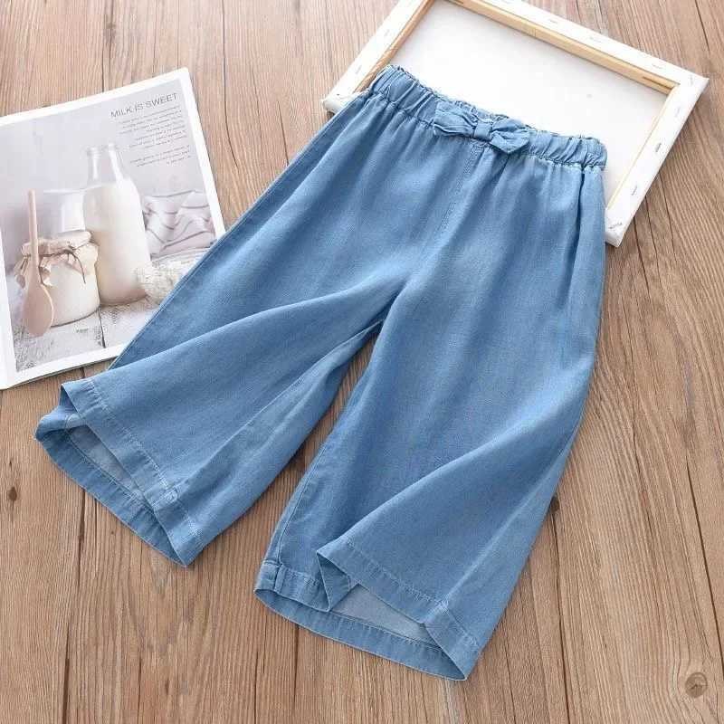 New fashion childrens wide leg pants summer casual thin chiffon cutting Trouser teenage girls clothing 2 4 6 8 10 yearsT250318