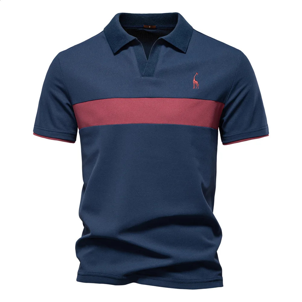 Summer Crossborder Explosive Deer y POLO Men Lapel Short Sleeve Tshirt Stitching Vneck Polo 250317
