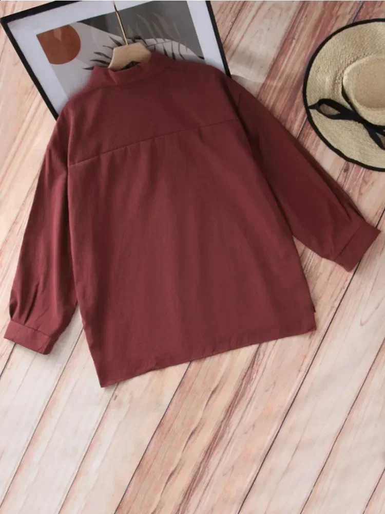 Plus Size Korean Style Blouses Long Sleeve Clothes Office Autumn Shirt Womens Shirts Winter Elegant Female 250319