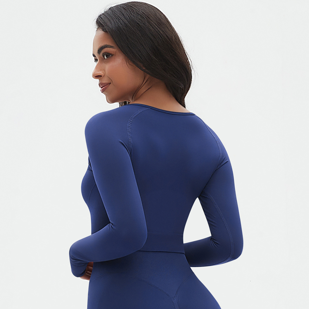 Seamless tracksuit Knitted Solid Color Tight High Elasticity Clothing Long Sleeve Sports Running Fitness Yoga Top for Women leggings
