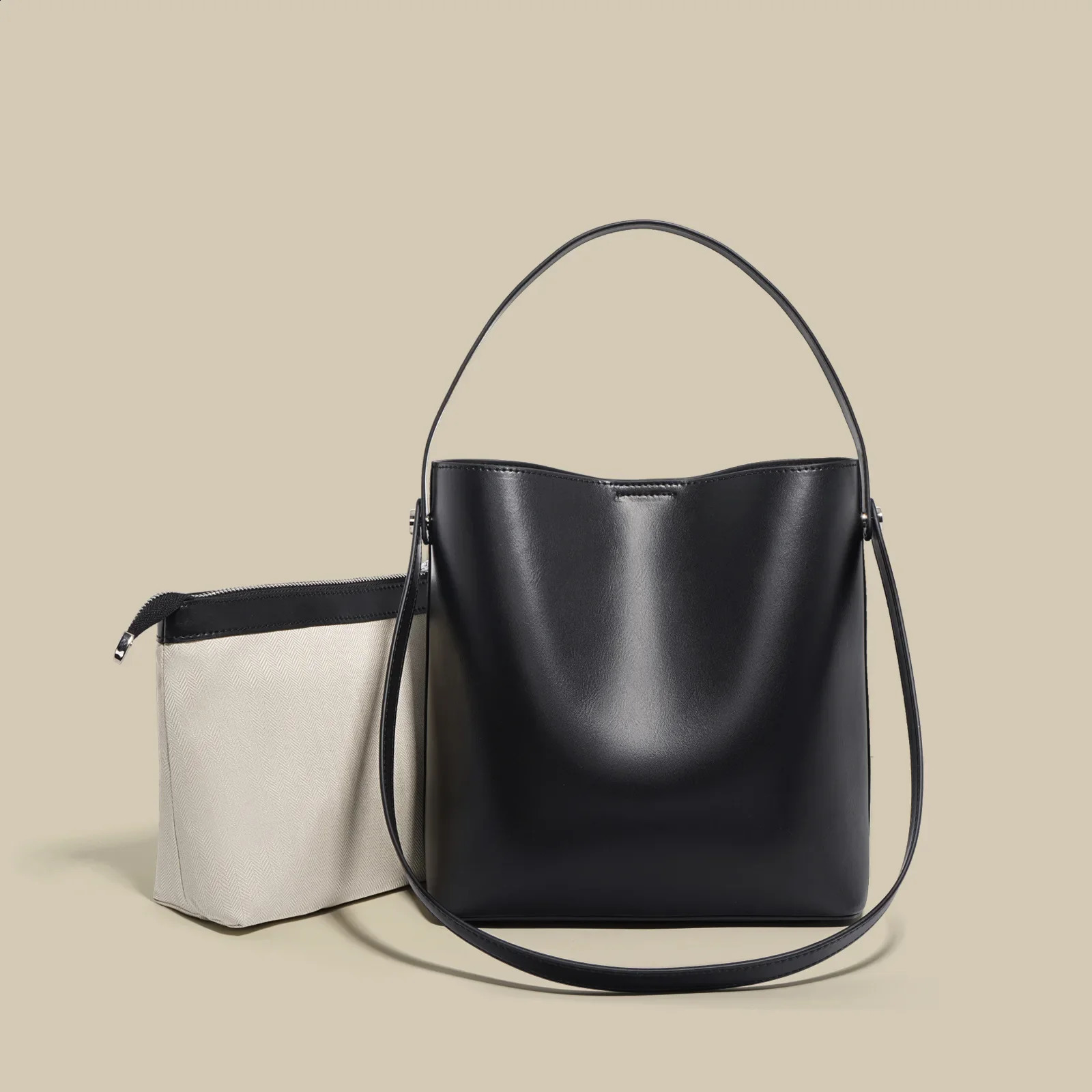 Womens handbag handbag large capacity single shoulder denim commuting bucket bag 250317