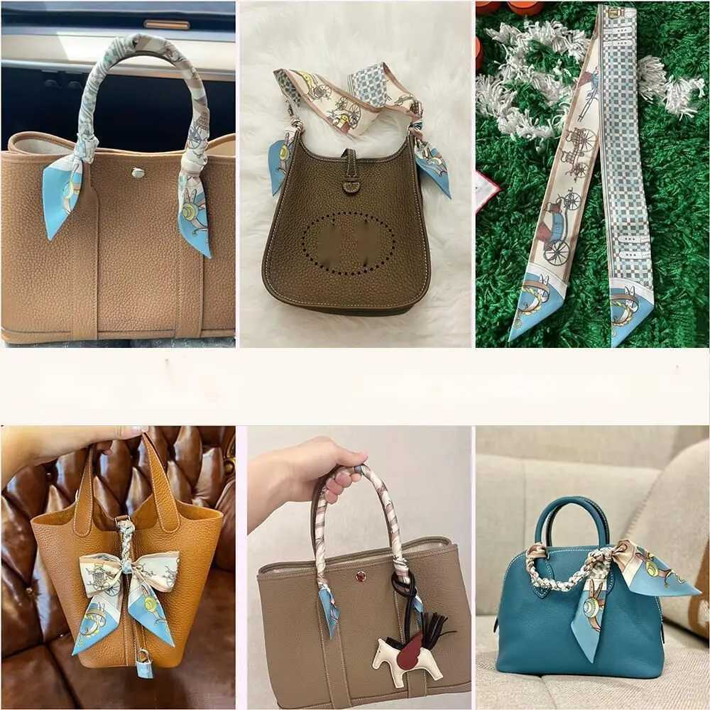 New style horse scarf tight luxury brand diagonal printed tie bag handle ribbon scarf design ribbon scarf X250319