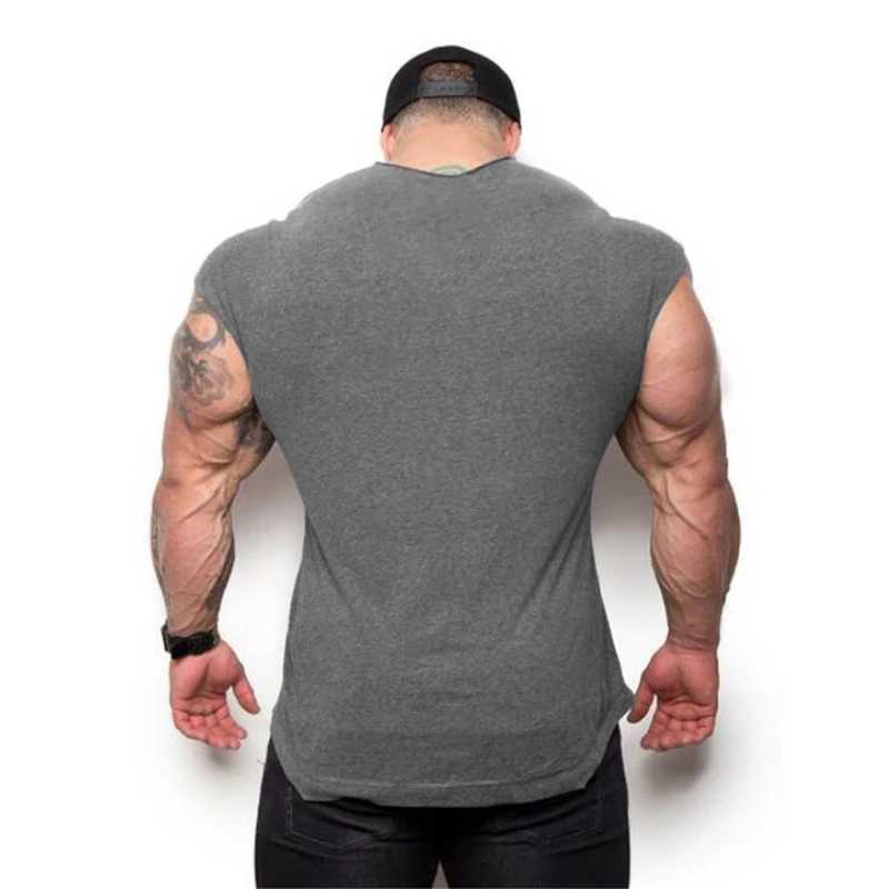 New mens gym single piece sweatshirt sleeveless vest letter printed fitness mens vest top casual muscle shirtT250318