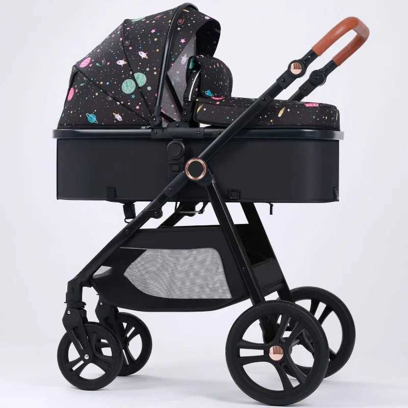 Multi functional three in one lightweight childrens stroller luxurious landscape stroller foldable newborn stroller Z250319