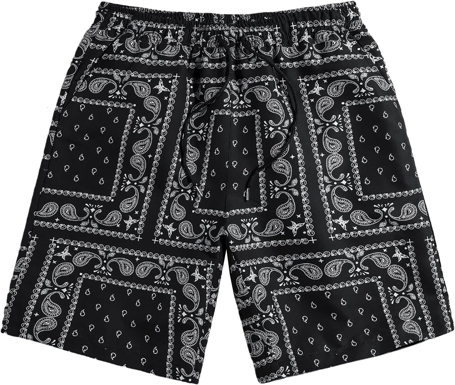 Mens Paisley Shorts Workout Boxing Running Shorts Bandana Boho Lightweight Drawstring Shorts cool