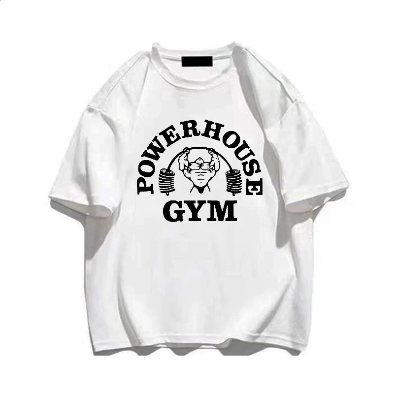 Summer gym Tshirt cotton oversized womens graphic printing sports fashion trend mens highquality clothing 250318