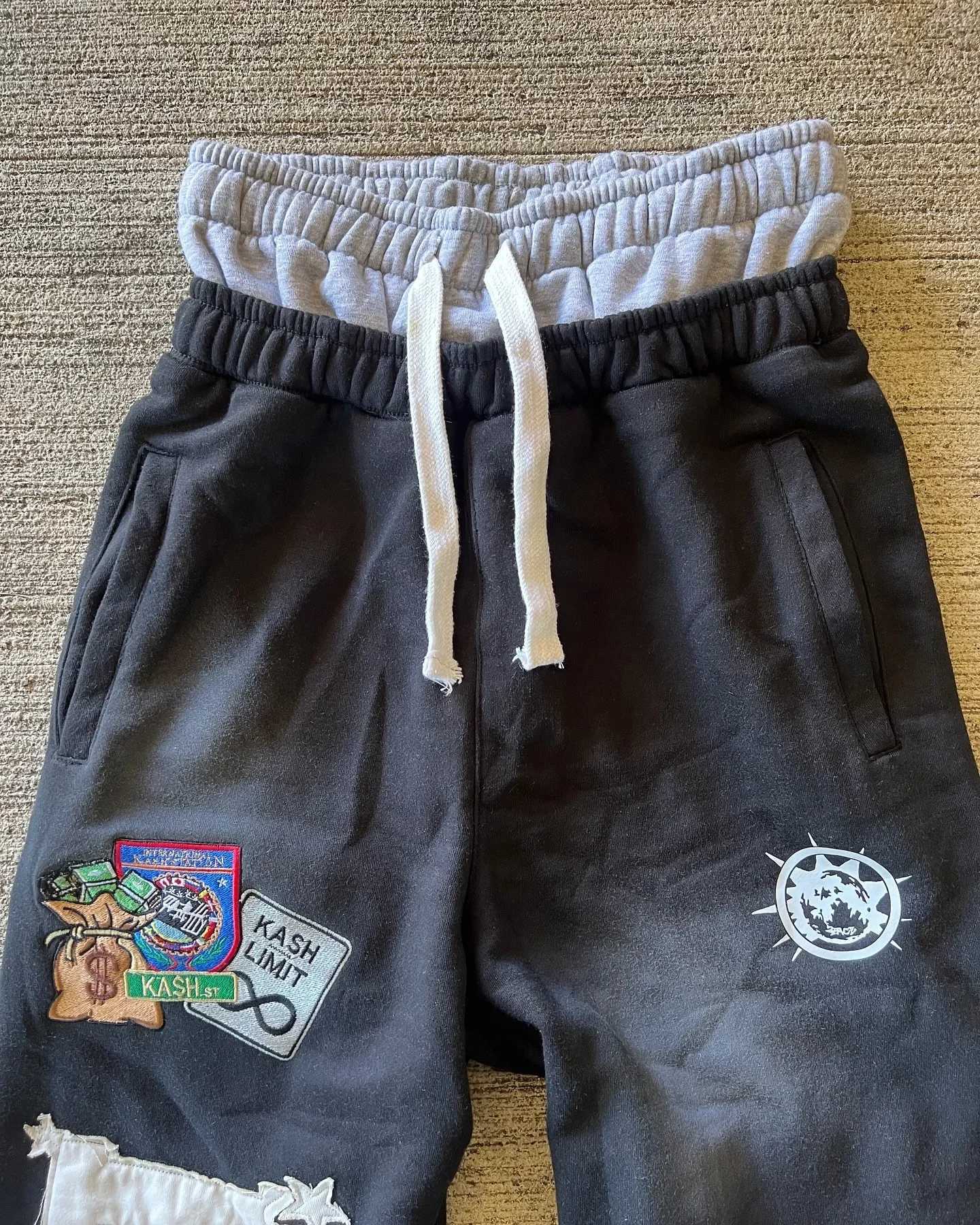 Y2K Pants Double Layer Design Baggy Elastic Waist Jogging Casual Pants Streetwear Gothic Hip Hop Letter Patch Vintage Sweatpants X250319