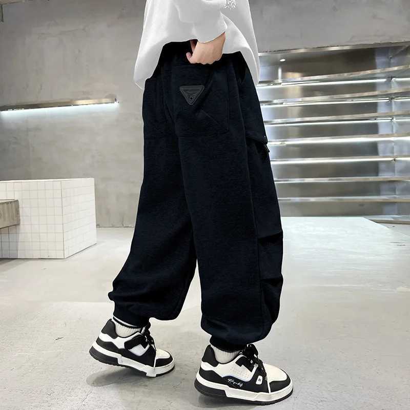 Autumn school boys cotton harem folding pants childrens sports pencil pants big childrens loose harem Trouser high-quality 5 to 14 years oldT250318