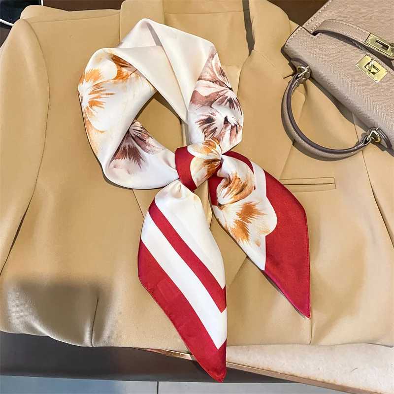 Luxury silk scarves with floral prints for spring and summer in 2025 fashion culture small neck hair bags X250319
