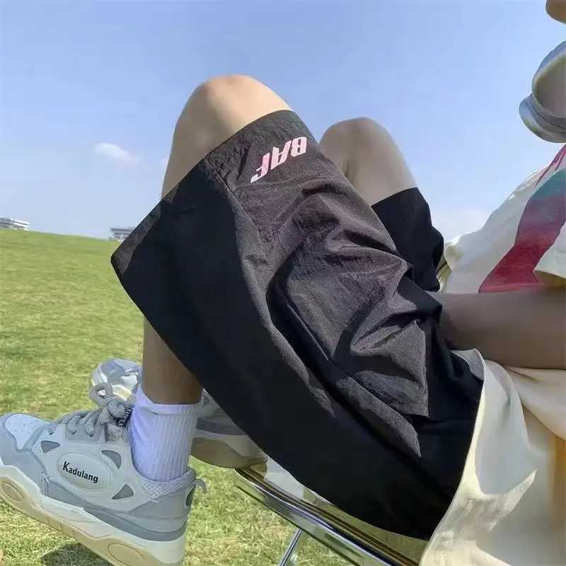 2024 Japanese Y2k Mens Shorts Vintage Beach Pants Summer New Loose Quick-Dry Cotton Sports Gym Cargo Shorts Hip Hop Streetwear W250319