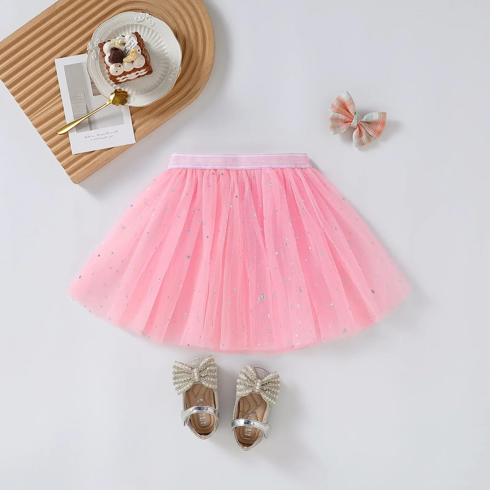 2025 Baby Girls Tulle Star Short Tutu Skirt Children Fancy Ballet Dancewear Party Costume Ball Gown Mini Skirt 1-5Y 250319