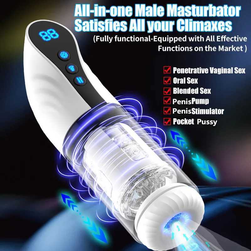 Automatic male penile puncture toy 9 suction stimulation rotation mode adult masturbation cup oral sex machine vaginal pump adultXJ250319