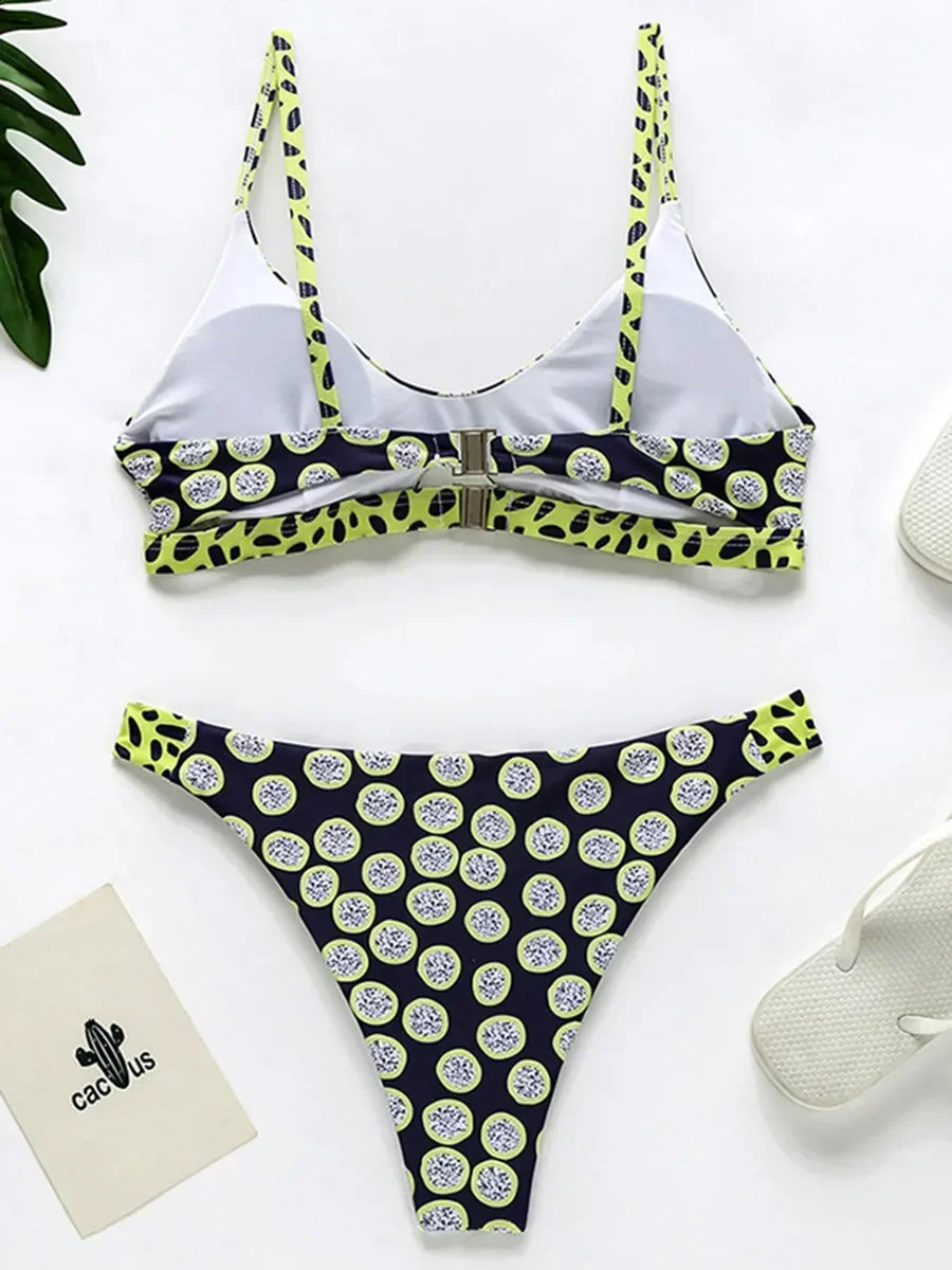 Sexy polka dot bikini womens swimsuit Brazilian womens swimsuit two-piece bikini set hollow high cut swimsuit 250314