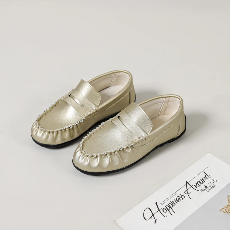 Spring Kids Shoes Children Casual Baby Girls Slip on Penny Loafers Preschool White Fashion Apartment Boys School Moccasin 250319
