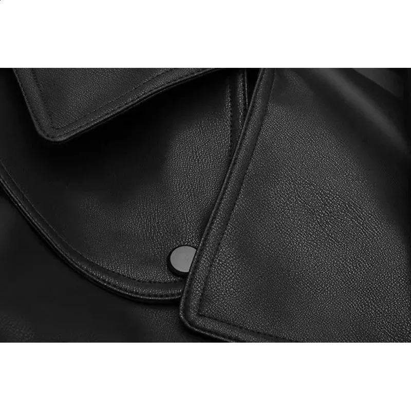Spring and autumn womens PU leather jacket casual windproof motorcycle 250319
