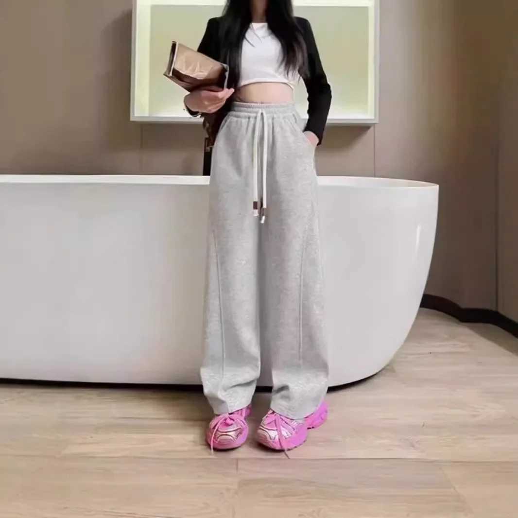 Girl Bell Bottom Spring/Summer 2024 New Childrens Pants Straight Leg Sports Pants Loose Suitable for Childrens ClothingT250318