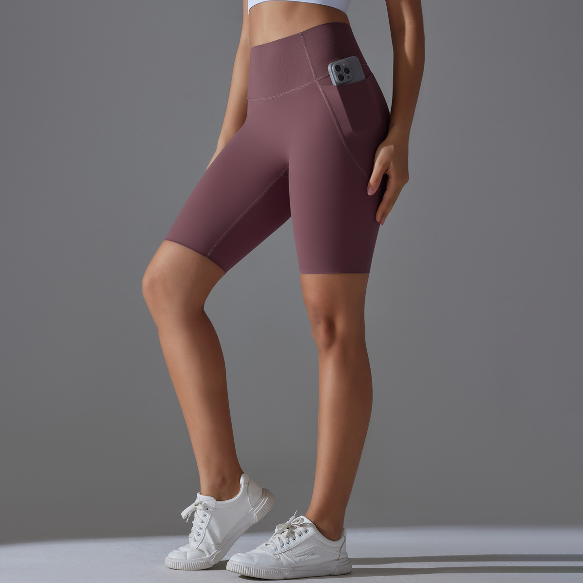 New tracksuit Jelly Adhesive Waist Non slip Pocket Tight Double sided Matte Shorts Sports Running Fitness Yoga Clothing for Women leggings