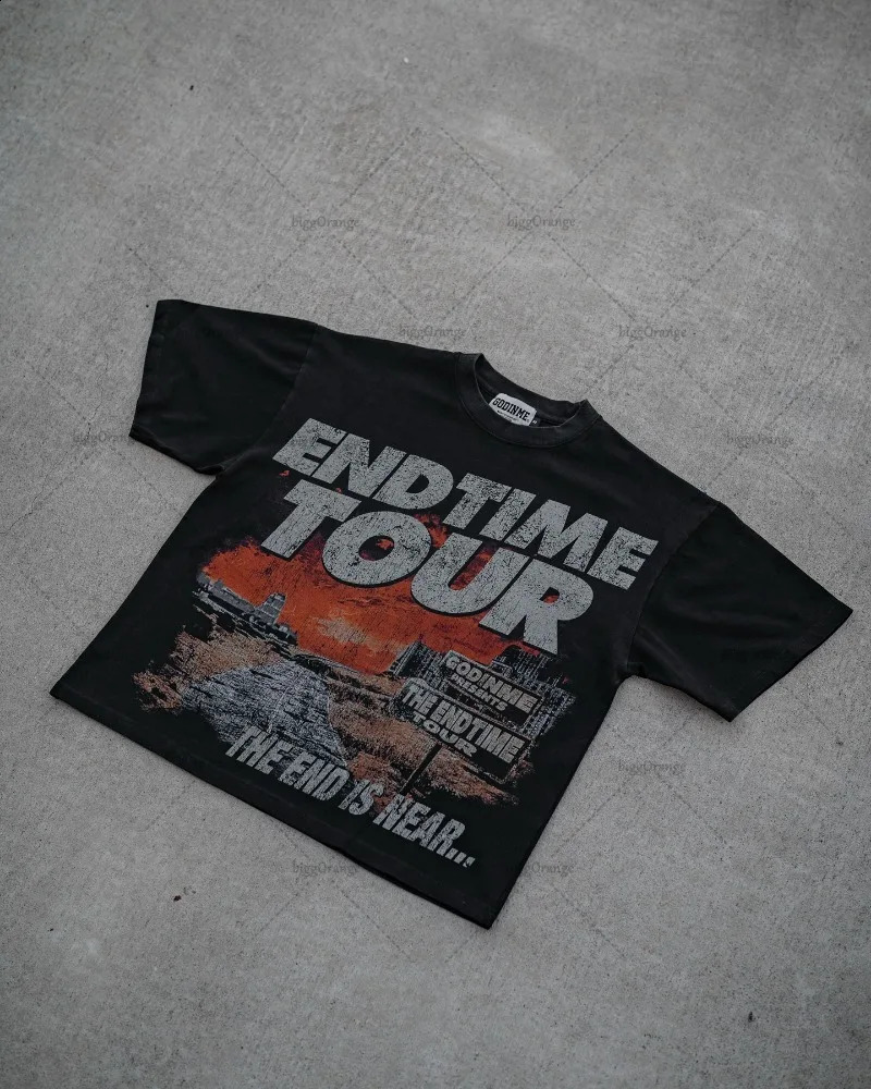 Collar made of pure cotton topnotch European and American street retro Harajuku oversized Tshirt printed with fashionable casual short sleeves 250317
