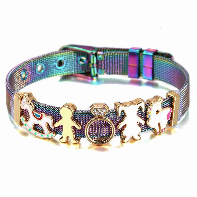 New Fashion Boy Girl 10mm Beads Charm Bracelets DIY Mesh Keeper Bracelets Pulseras Mujer For Women Men Christmas Jewelry Gift