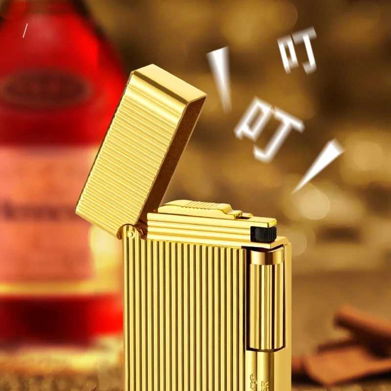 2024 New Metal Langsheng Open Fire Inflatable Lighter Creative Butane Gas Inflatable Lighter Smoking Accessories Gift ToolC250319