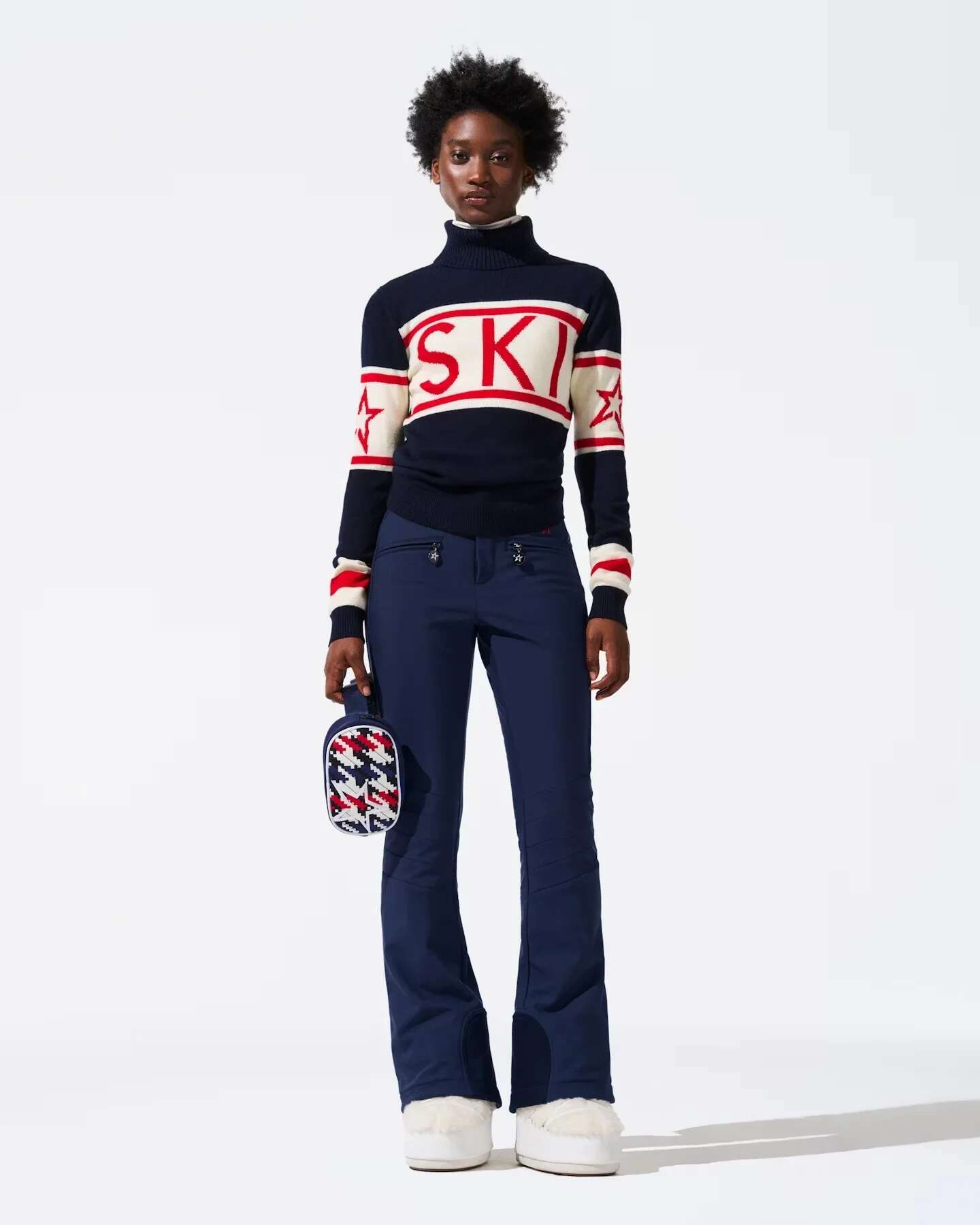 Elegant Haruku New Jacquard Knitted Letter Stripe Fashion High Collar Slim Fit Trendy Women's Sweater