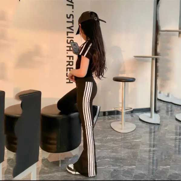 2025 spring and summer new childrens clothing sweet and cool girls show thin legs long slim horn leggings tight yoga pantsT250318