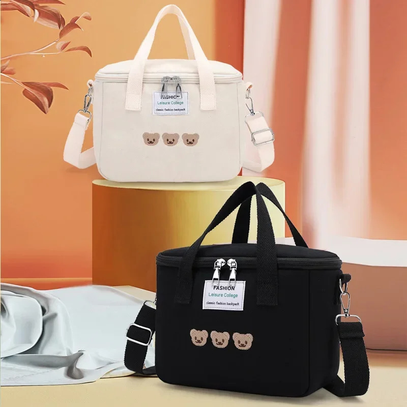 Large Capacity Multifunctional Waterproof One-shoulder Mummy Bag Cartoon Bear Portable Fashion Mummy Bag Outdoor Travel 250319
