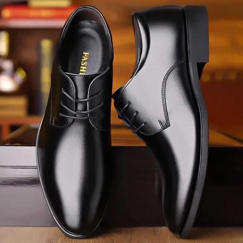 Spring Autumn Dress Shoes Man Office Pointed Toe Social Shoe for Men Suit Leather Casual Elegant and Classic 2024 Style ClothingXJ250319