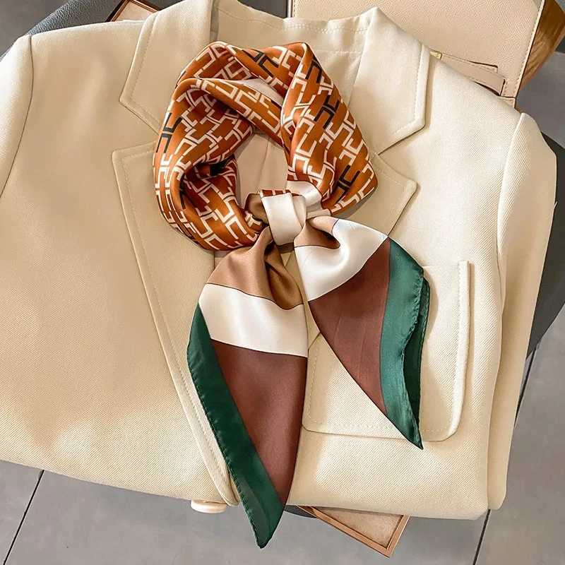 Wen 2024 New Scarf Four Seasons Design Kerchief Popar 70X70CM Square Scarf Luxury Sunset Beach Silk Headscarf X250319