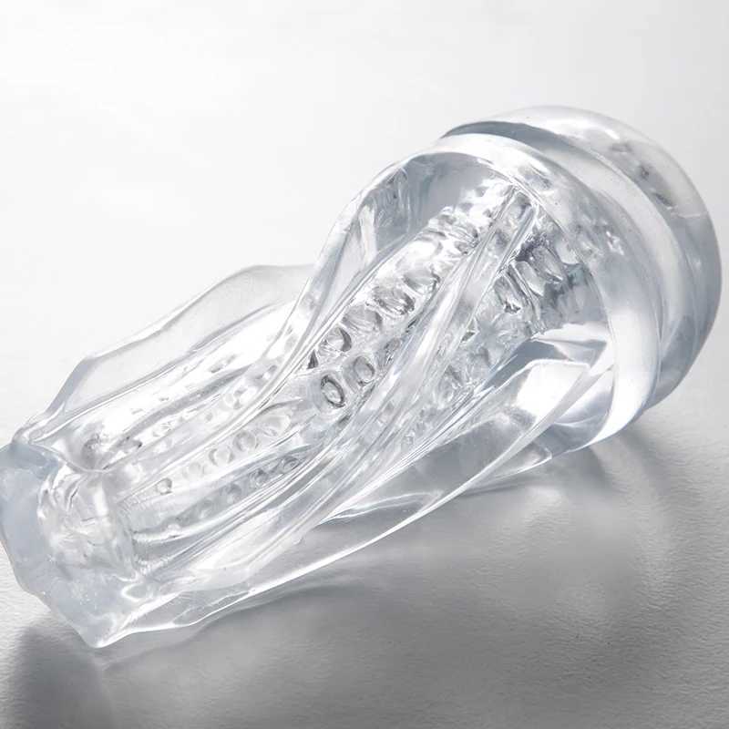 Male transparent jelly adult masturbation cup real cat vagina for male penis pump Glans sucking sex toy for 18+XJ250319