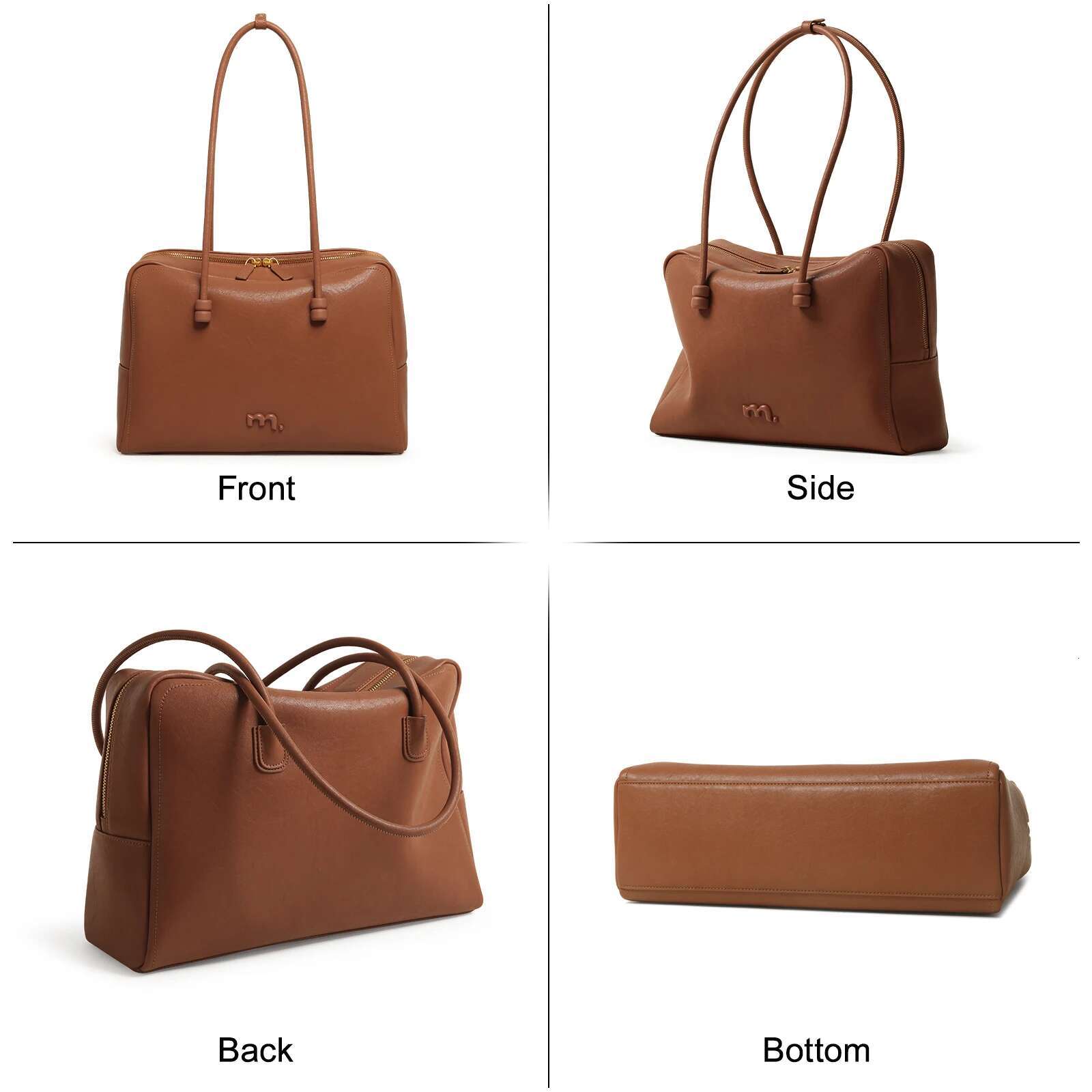 ITAMOOD Advanced Large-Capacity Retro Boston Fashionable Commuting Simple Bowg Bag Leather Shoulder Handbag