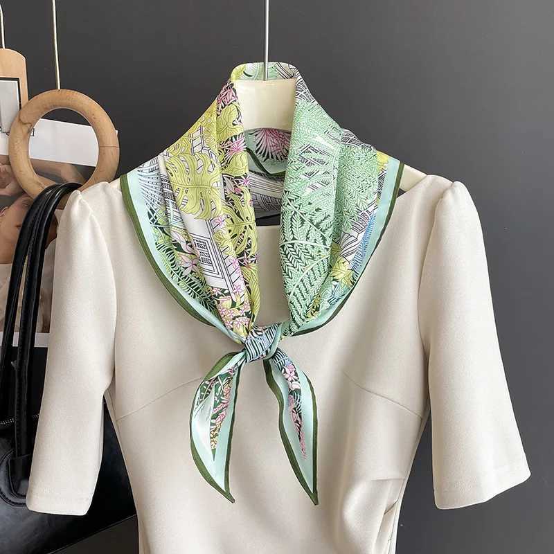 TOP Spring Summer New Twill Silk Diamond Scarves Wens Floral Urban Printing Imitation Silk Neck Scarf Party Ladies Scarfs X250319