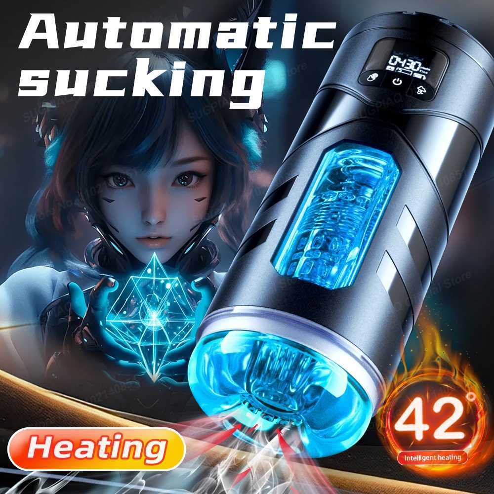 Automatic Masturbation Cup Mens Sucking and Oral Sex Machine Mens Pocket Cat Stroke Adult Sex Toy with Heating and Vibration 18+XJ250319