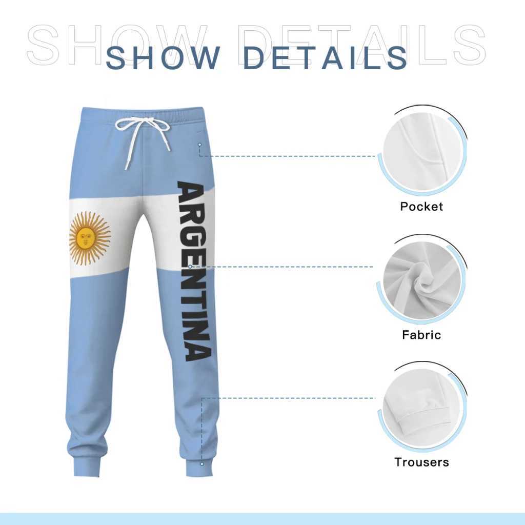 Argentina Flag Mens Sweatpants with Pockets Joggers for Men Sports Casual Sweat Pants With Drawstring X250319