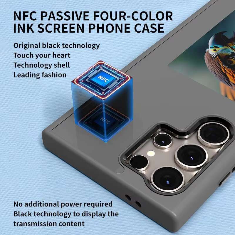 New Designer DIY Smart NFC E Ink Screen Display Shockproof Mobile Phone case for Samsung Galaxy S24 S23 ultra Plus Cover