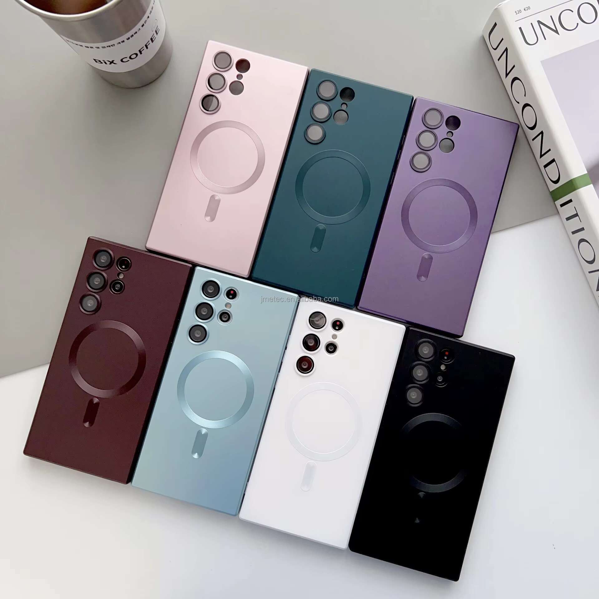 Liquid Silicone Frosted Shockproof Cover Magnetic Gel Mobile Phone case for samsung S23 ultra S22 S24 Plus S25