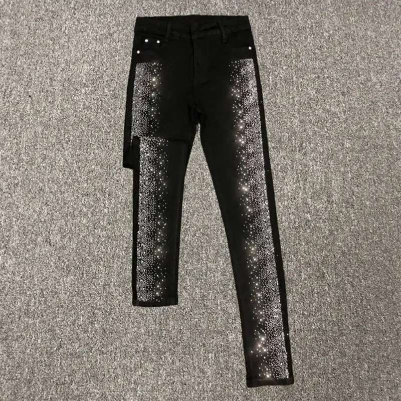 2025 New Spring and Autumn Designer Women's Retro Black High Waist Jeans Women's Ankle Blue Cowboy Pants Street Wear Pants5