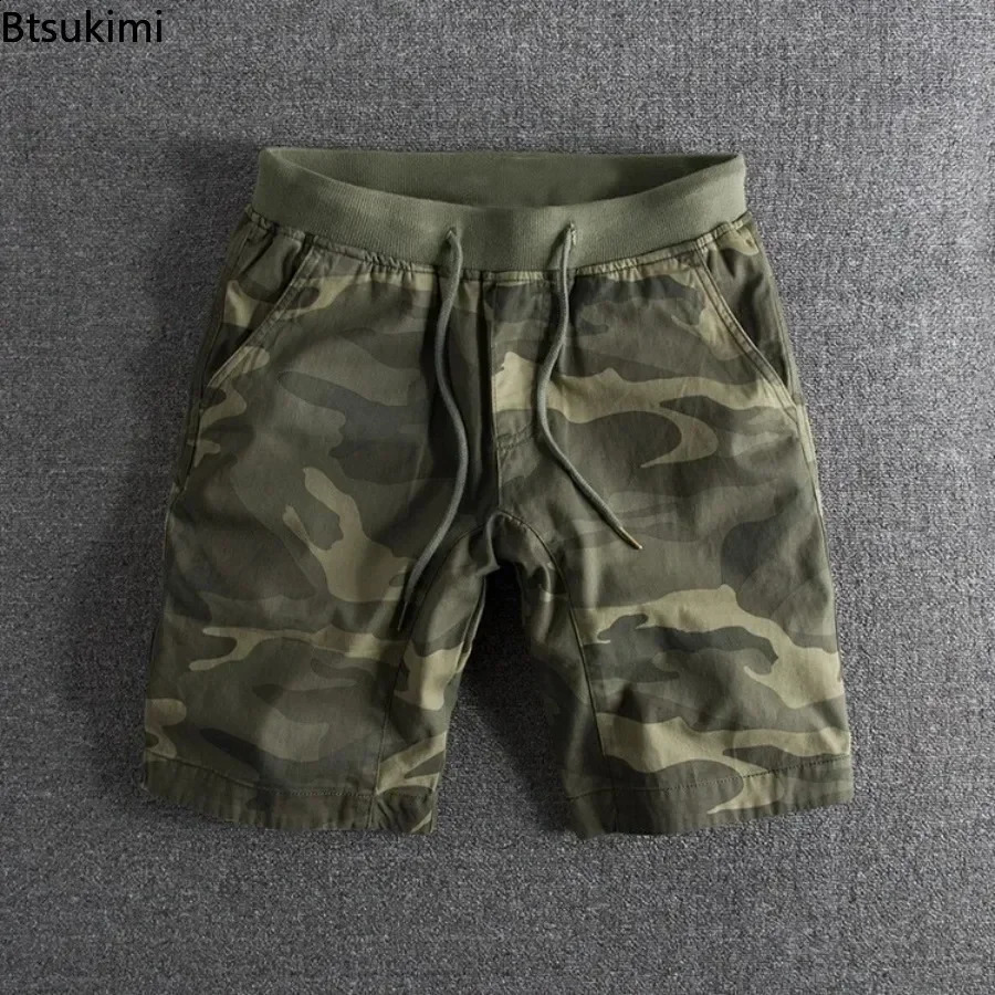 Summer high-quality camouflage shorts mens casual shorts fashionable elastic waist comfortable loose mens sports pants 250317