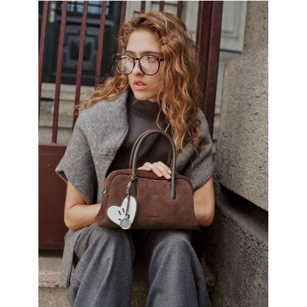 Original Suede New Handbags Commuter Women's Shoulder Crossbody Boston Handheld Bag