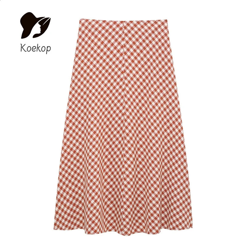 Koekop womens fashionable checkered shorts backless top and retro casual high waisted chic temperature maze skiing 250318
