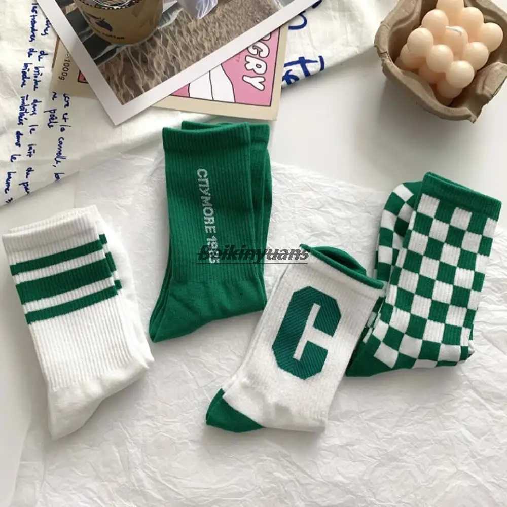Blue green letter big C socks spring and summer Japanese springboard boat socks sports socks mens socks X250319