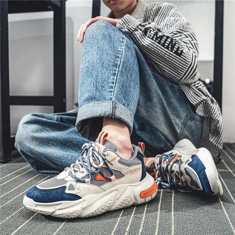 Male 2024 New Versatile Mesh Elevated Casual Shoes Youth Trendy Fashion Sports Shoes Breathable Outdoor Running Shoes sneakers Z250319